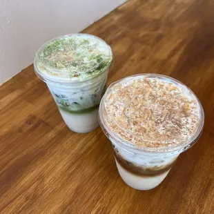 Coconut cloud latte Coconut matcha einspanner