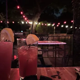 Taller one: Hibiscus Mint Lemonade Smaller one: Blackberry Bramble