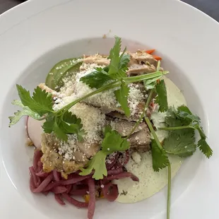 a plate of food on a table