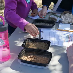 Students from the local elementary school are learning about soil types.