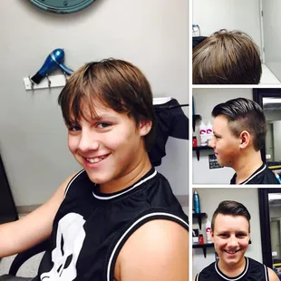 Boys hair cut before and after by Crista.