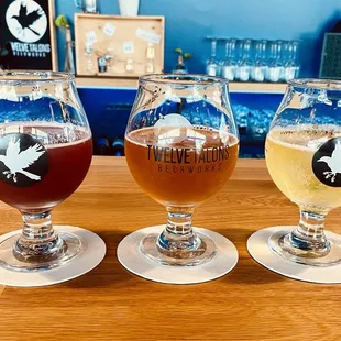 Beauregard's Berry End (left), Path To Gold (center), T.T. Cider (right)