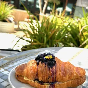 Lemon and blueberry croissant.