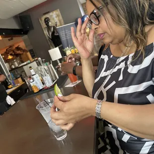 Desi taking shots