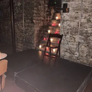 The stage downstairs