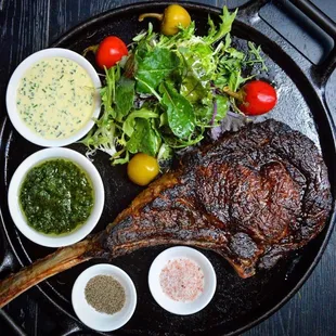 Prime tomahawk rib-eye