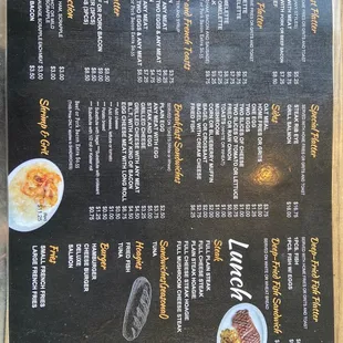 the menu