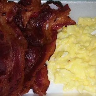 Beef bacon and cheese eggs....