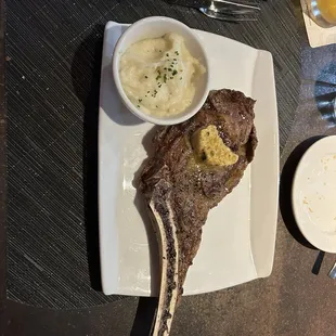 Bison steak with mashes potatoes