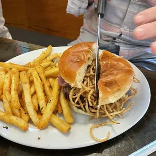 French breakfast burger. My husband's fav thing here.