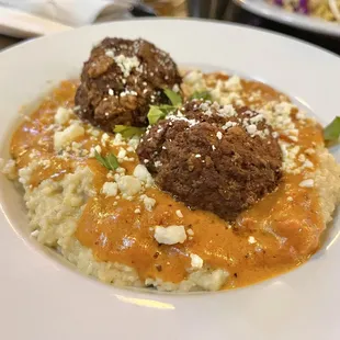 New seasonal menu addition: big ole meatballs &amp; grits