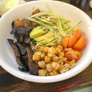 Moroccan-influenced veggie &amp; quinoa bowl (new!); refreshing &amp; satisfying in a hot day