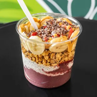 PB Acai Bowl with their Power Pudding for extra protein and fiber.