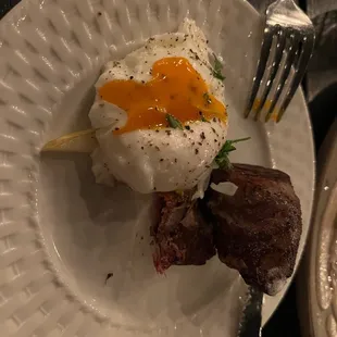 Lamb and poached egg