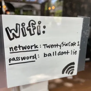 a sign in a window