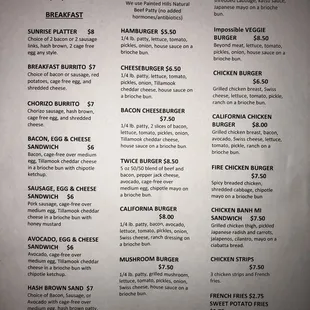 Full menu