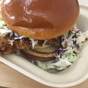 Spicy chicken burger