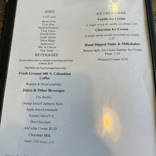 menu