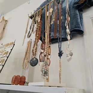 Necklaces in the gift shop