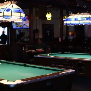Pool tables and dining area.