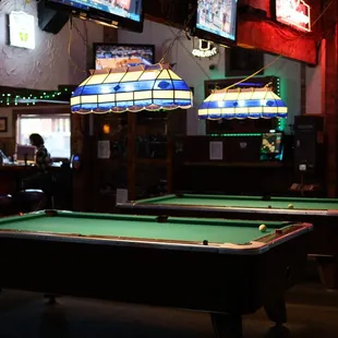 Our pool tables.