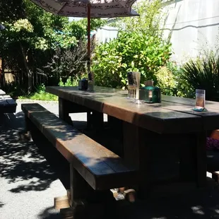 Beautiful patio out back. Perfect for enjoying a happy hour cocktail.