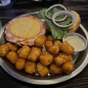 Smoked Turkey with Tater Tots