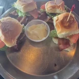 The Double BLT Sliders. Two types of bacon? What?