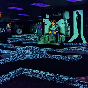 glow-in-the-dark mini golf