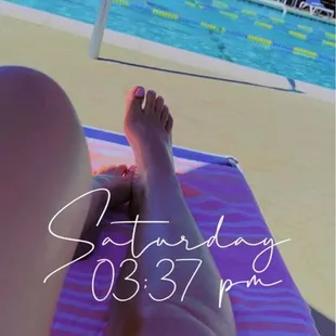 Carol by the pool
