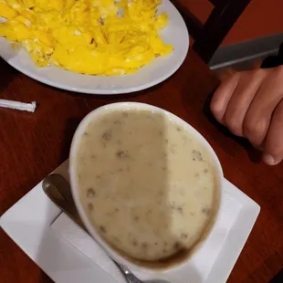 Sausage Gravy and a side of 2 eggs.