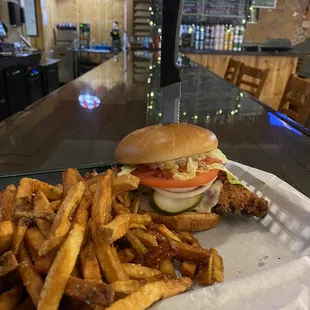 The Charlie Cardinal with fries