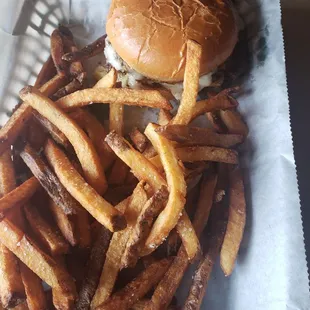 Burger and fries