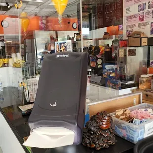 View from the corner of the counter.