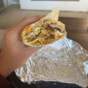 Breakfast burrito with Sausage