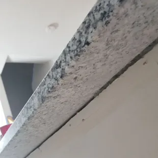 Underside of sitting area not polished and very dusty with powder.  Never got granite before so this maybe normal.
