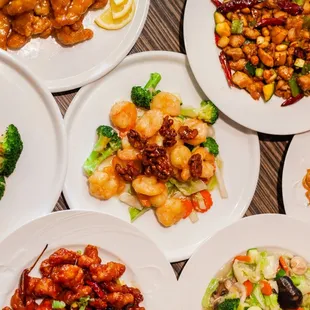 a variety of dishes