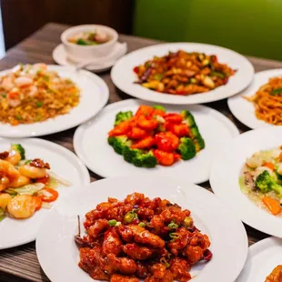 a variety of dishes