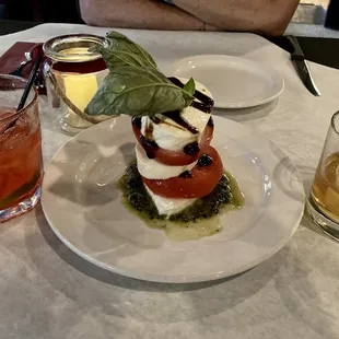 Caprese salad (great presentation).