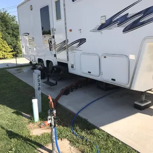 The electric post don&apos;t put out power and we had to buy new hoses long enough to run under our trailer.