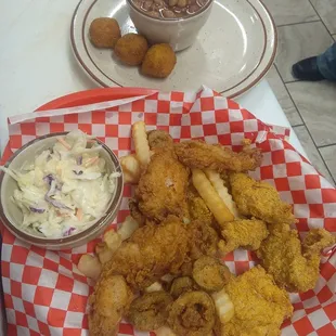 fried chicken and coleslaw