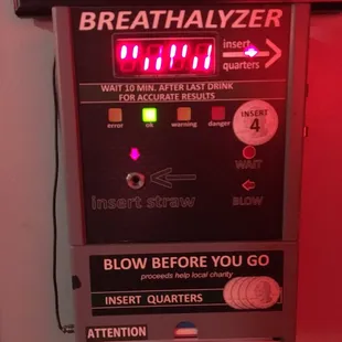 Breathalyzer, you can determine whether you need to call an Uber or not