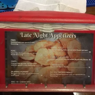 Late night appetizers