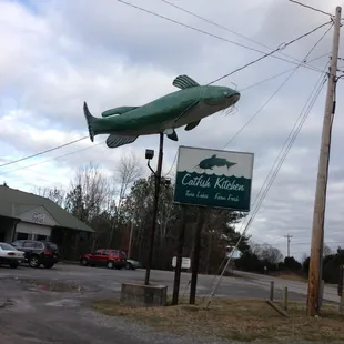 a fish on a sign