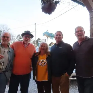 Family get together at the Catfish Kitchen, look for the big fiberglass Catfish!