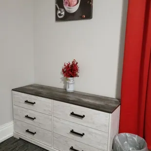 Cherry Jacuzzi room dresser.