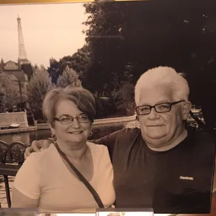 an older couple posing for a picture