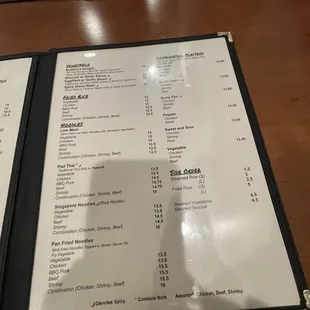 menu