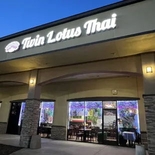 the front of the restaurant