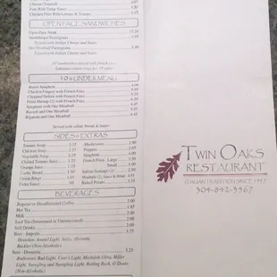 menu